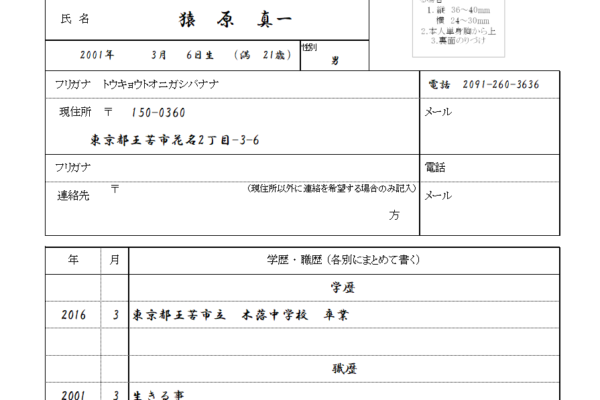 猿原真一の履歴書